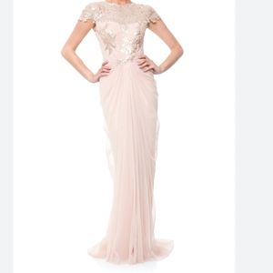 TADASHI SHOJI Full Length Sequin and Tulle Gown